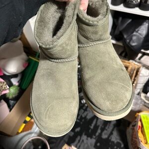 UGG Olive Suede Ankle Boots